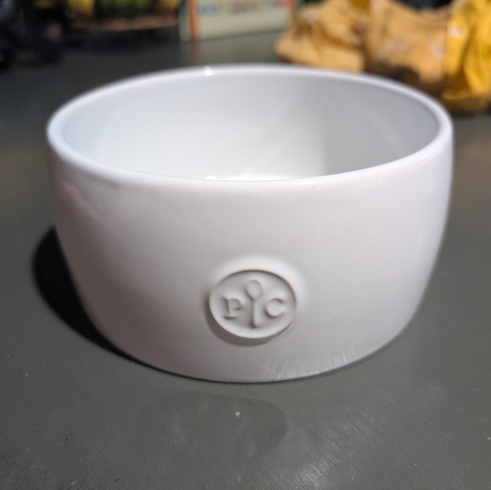 Pampered Chef Classic White Dog Bowl